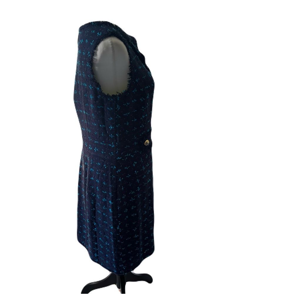 Sail to Sable NWT Navy Blue Tweed Dress Size 10 Gold Button Detail - Picture 8 of 10